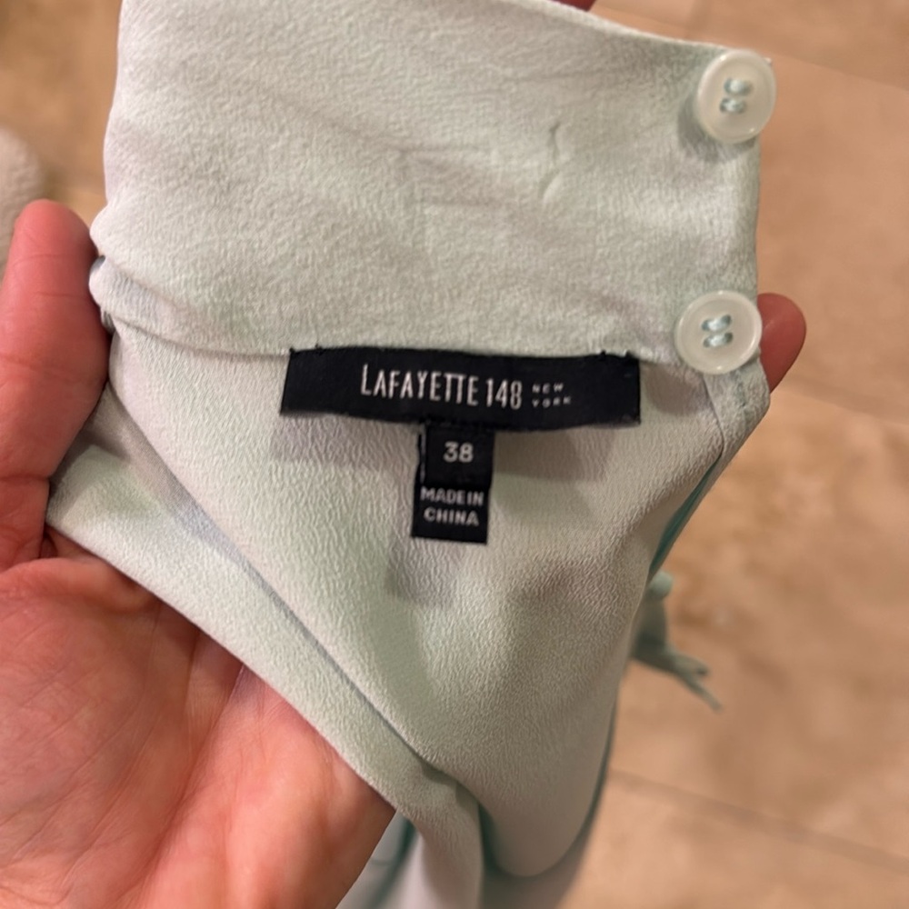 Lafayette 148 size 38 silk tunic mint green